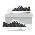 Embroidery Peacock Feather Print White Low Top Sneakers