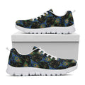 Embroidery Peacock Feather Print White Running Shoes