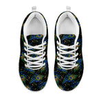 Embroidery Peacock Feather Print White Sneakers
