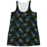 Embroidery Peacock Feather Print Women's Racerback Tank Top