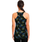 Embroidery Peacock Feather Print Women's Racerback Tank Top