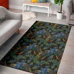 Embroidery Peacock Pattern Print Area Rug