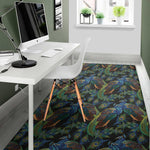 Embroidery Peacock Pattern Print Area Rug