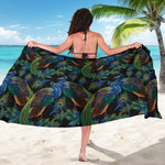 Embroidery Peacock Pattern Print Beach Sarong Wrap