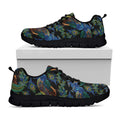 Embroidery Peacock Pattern Print Black Running Shoes