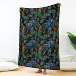Embroidery Peacock Pattern Print Blanket