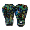 Embroidery Peacock Pattern Print Boxing Gloves