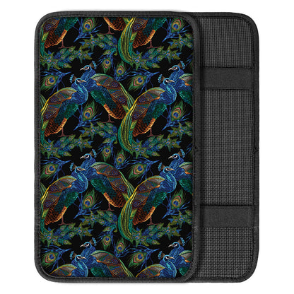 Embroidery Peacock Pattern Print Car Center Console Cover
