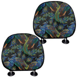 Embroidery Peacock Pattern Print Car Headrest Covers