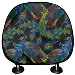 Embroidery Peacock Pattern Print Car Headrest Covers
