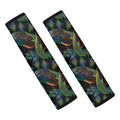 Embroidery Peacock Pattern Print Car Seat Belt Covers