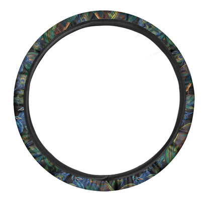 Embroidery Peacock Pattern Print Car Steering Wheel Cover