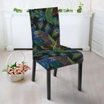 Embroidery Peacock Pattern Print Dining Chair Slipcover