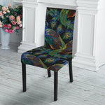 Embroidery Peacock Pattern Print Dining Chair Slipcover