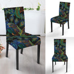 Embroidery Peacock Pattern Print Dining Chair Slipcover