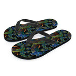 Embroidery Peacock Pattern Print Flip Flops