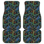 Embroidery Peacock Pattern Print Front and Back Car Floor Mats