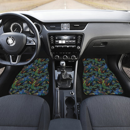 Embroidery Peacock Pattern Print Front and Back Car Floor Mats