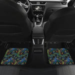 Embroidery Peacock Pattern Print Front and Back Car Floor Mats