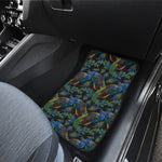 Embroidery Peacock Pattern Print Front and Back Car Floor Mats