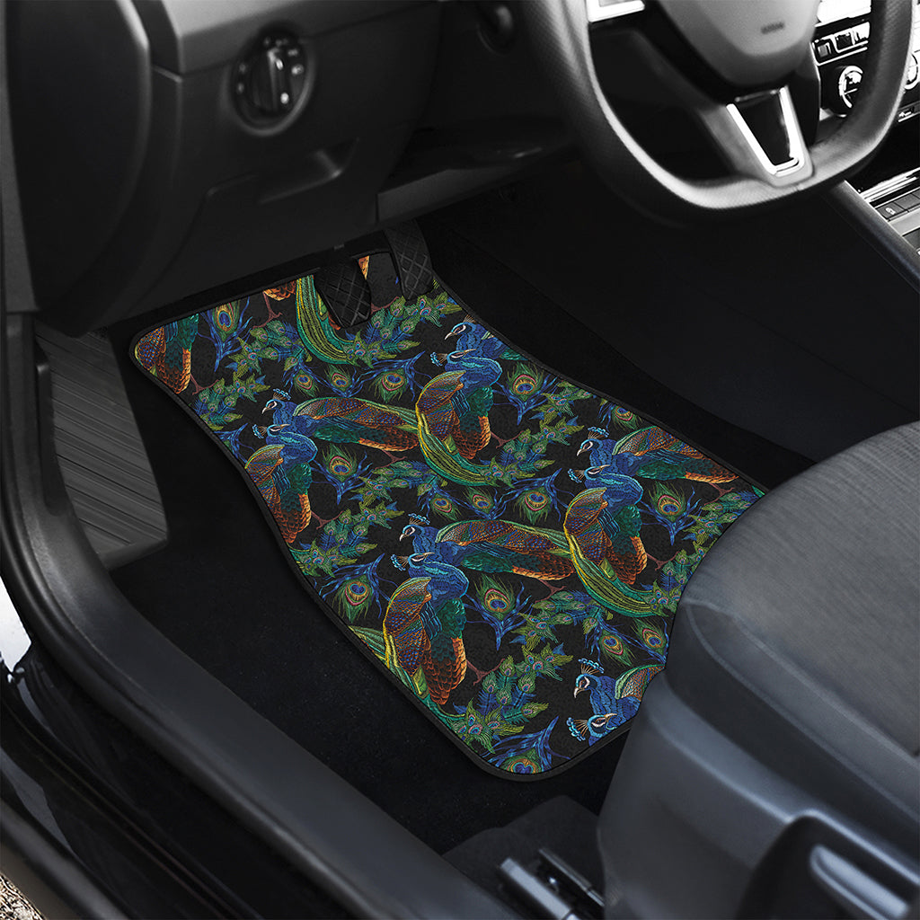 Embroidery Peacock Pattern Print Front Car Floor Mats