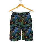 Embroidery Peacock Pattern Print Men's Shorts