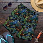 Embroidery Peacock Pattern Print Men's Shorts