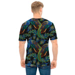 Embroidery Peacock Pattern Print Men's T-Shirt