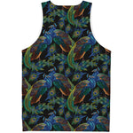 Embroidery Peacock Pattern Print Men's Tank Top