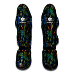 Embroidery Peacock Pattern Print Muay Thai Shin Guard