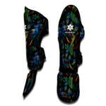 Embroidery Peacock Pattern Print Muay Thai Shin Guard