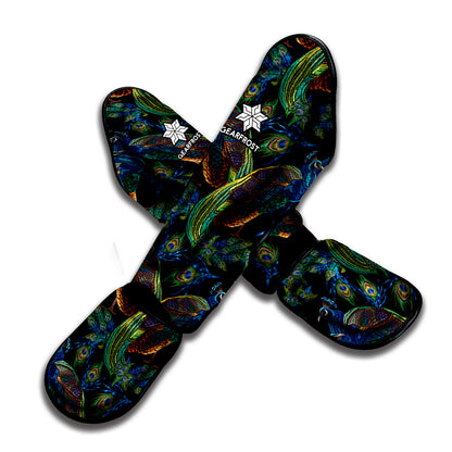 Embroidery Peacock Pattern Print Muay Thai Shin Guard
