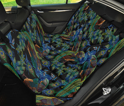 Embroidery Peacock Pattern Print Pet Car Back Seat Cover