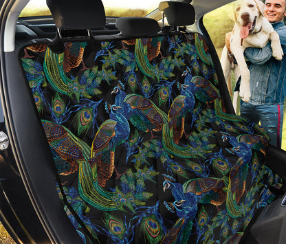 Embroidery Peacock Pattern Print Pet Car Back Seat Cover