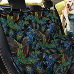 Embroidery Peacock Pattern Print Pet Car Back Seat Cover