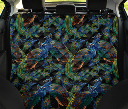 Embroidery Peacock Pattern Print Pet Car Back Seat Cover