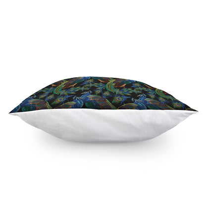 Embroidery Peacock Pattern Print Pillow Cover