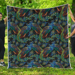 Embroidery Peacock Pattern Print Quilt