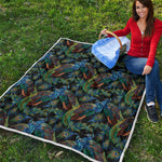 Embroidery Peacock Pattern Print Quilt