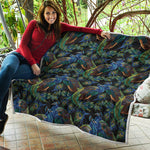 Embroidery Peacock Pattern Print Quilt
