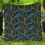 Embroidery Peacock Pattern Print Quilt
