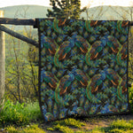 Embroidery Peacock Pattern Print Quilt