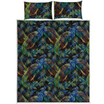 Embroidery Peacock Pattern Print Quilt Bed Set