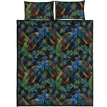 Embroidery Peacock Pattern Print Quilt Bed Set