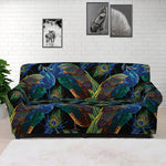 Embroidery Peacock Pattern Print Sofa Cover