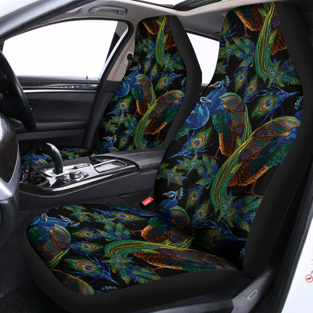 Embroidery Peacock Pattern Print Universal Fit Car Seat Covers