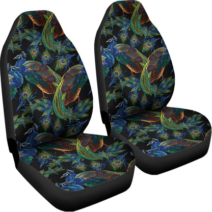 Embroidery Peacock Pattern Print Universal Fit Car Seat Covers
