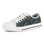 Embroidery Peacock Pattern Print White Low Top Shoes