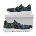 Embroidery Peacock Pattern Print White Running Shoes