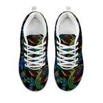 Embroidery Peacock Pattern Print White Sneakers